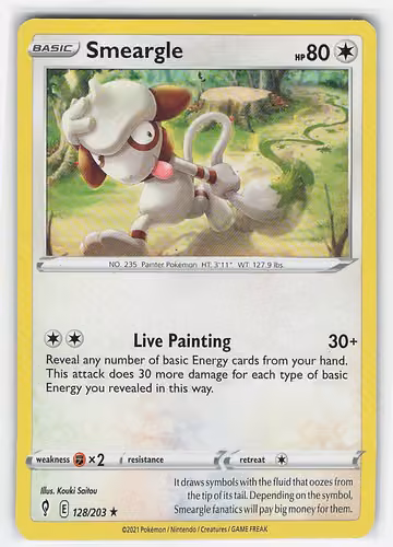 Smeargle — Evolving Skies · #128 · Englisch, Vorderseite
