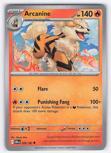 Arcanine — Destined Rivals · #28 · Englisch, Vorderseite