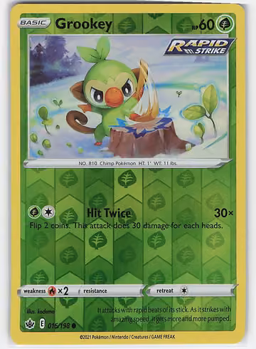 Grookey — Chilling Reign · #16 · Englisch, Vorderseite