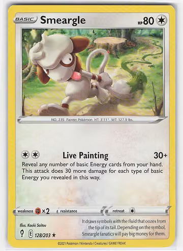 Smeargle — Evolving Skies · #128 · Englisch, Vorderseite