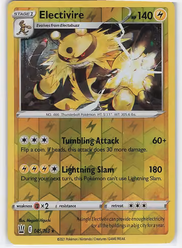 Electivire — Battle Styles · #45 · Englisch, Vorderseite