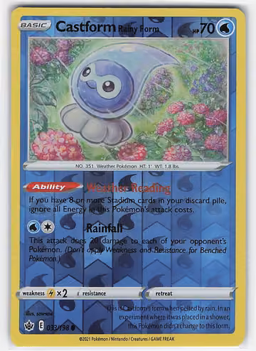 Castform Rainy Form — Chilling Reign · #33 · Englisch, Vorderseite