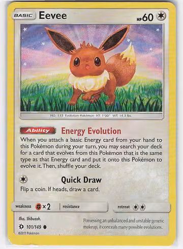Eevee — Sun & Moon · #101 · Englisch, Vorderseite