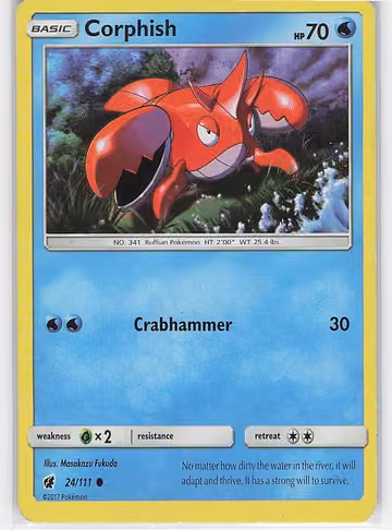Corphish — Crimson Invasion · #24 · Englisch, Vorderseite
