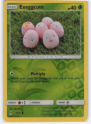 Exeggcute — Forbidden Light · #1 · Englisch, Vorderseite
