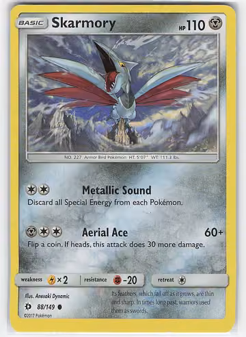 Skarmory — Sun & Moon · #88 · Englisch, Vorderseite