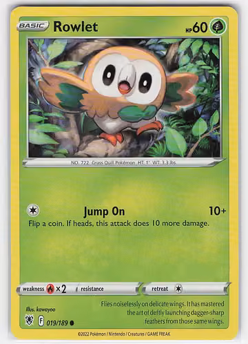 Rowlet — Astral Radiance · #19 · Englisch, Vorderseite
