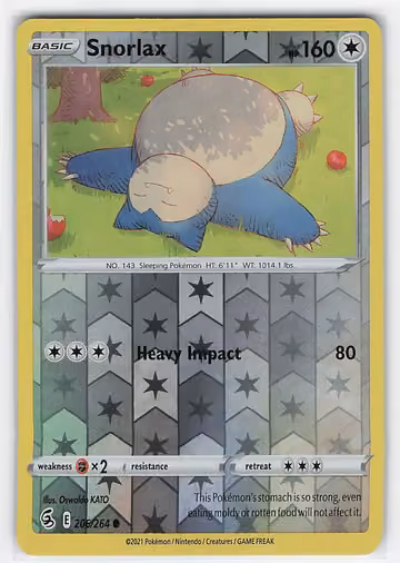 Snorlax — Fusion Strike · #206 · Englisch, Vorderseite