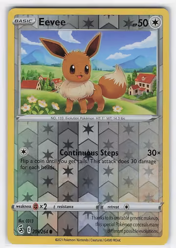 Eevee — Fusion Strike · #205 · Englisch, Vorderseite