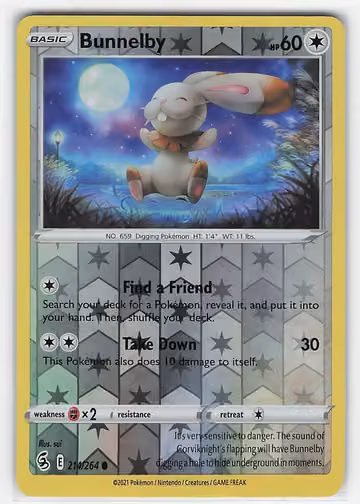 Bunnelby — Fusion Strike · #214 · Englisch, Vorderseite