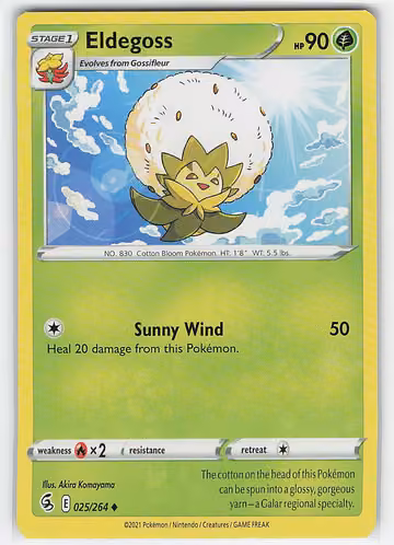 Eldegoss — Fusion Strike · #25 · Englisch, Vorderseite
