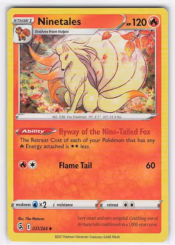 Ninetales — Fusion Strike · #31 · Englisch, Vorderseite