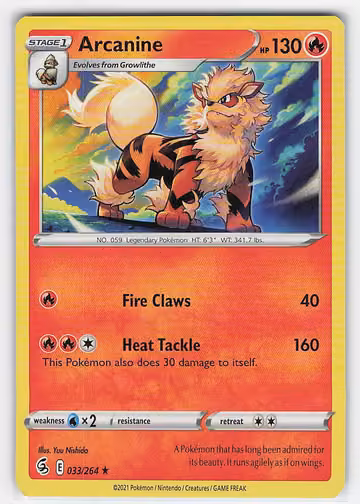Arcanine — Fusion Strike · #33 · Englisch, Vorderseite