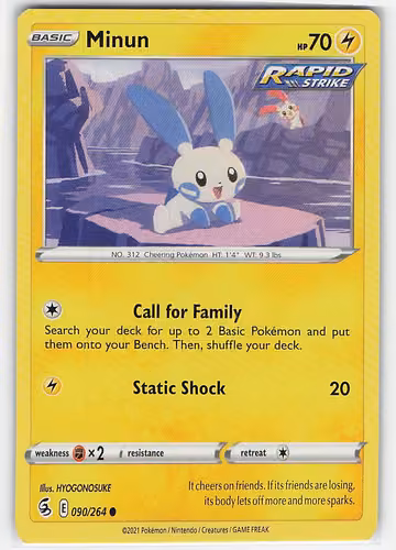 Minun — Fusion Strike · #90 · Englisch, Vorderseite