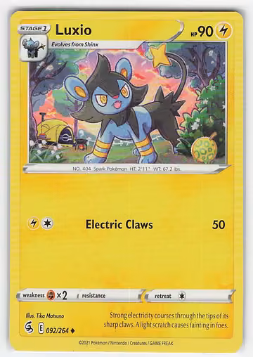 Luxio — Fusion Strike · #92 · Englisch, Vorderseite