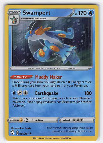 Swampert — Fusion Strike · #64 · Englisch, Vorderseite