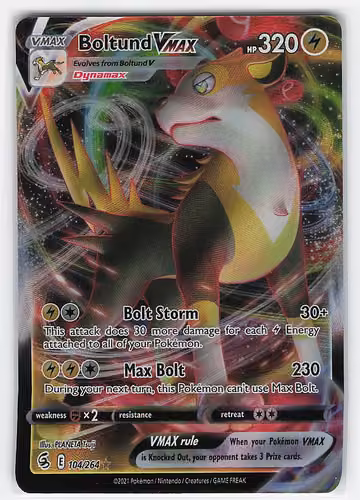 Boltund VMAX — Fusion Strike · #104 · Englisch, Vorderseite
