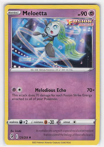 Meloetta — Fusion Strike · #124 · Englisch, Vorderseite