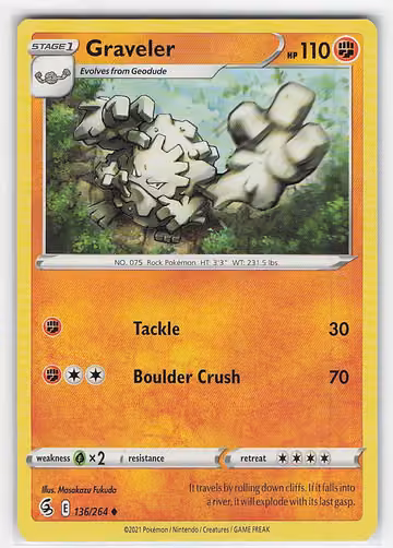 Graveler — Fusion Strike · #136 · Englisch, Vorderseite