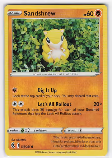 Sandshrew — Fusion Strike · #131 · Englisch, Vorderseite