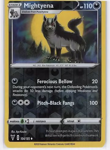 Mightyena — Vivid Voltage · #104 · Englisch, Vorderseite