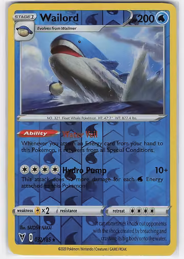 Wailord — Vivid Voltage · #32 · Englisch, Vorderseite