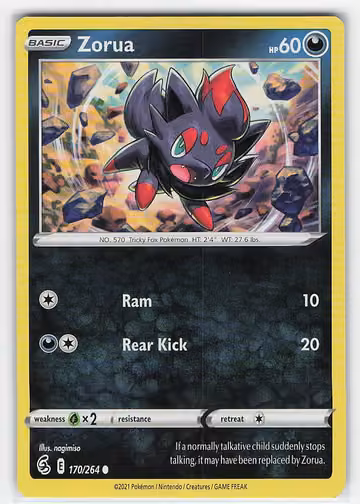 Zorua — Fusion Strike · #170 · Englisch, Vorderseite