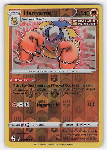 Hariyama — Fusion Strike · #143 · Englisch, Vorderseite