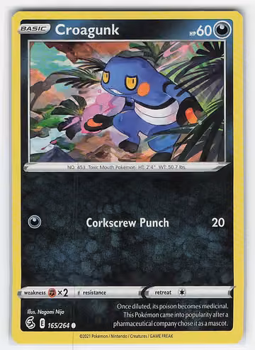 Croagunk — Fusion Strike · #165 · Englisch, Vorderseite