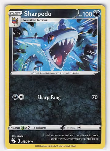 Sharpedo — Fusion Strike · #163 · Englisch, Vorderseite