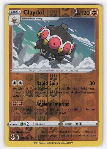 Claydol — Fusion Strike · #145 · Englisch, Vorderseite