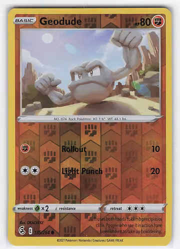 Geodude — Fusion Strike · #135 · Englisch, Vorderseite