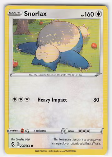 Snorlax — Fusion Strike · #206 · Englisch, Vorderseite