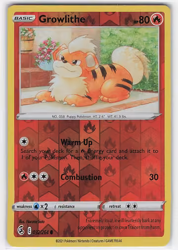 Growlithe — Fusion Strike · #32 · Englisch, Vorderseite