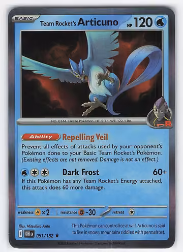Team Rocket's Articuno — Destined Rivals · #51 · Englisch, Vorderseite