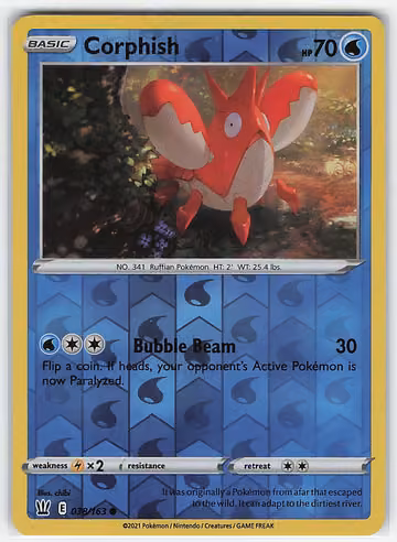 Corphish — Battle Styles · #38 · Englisch, Vorderseite