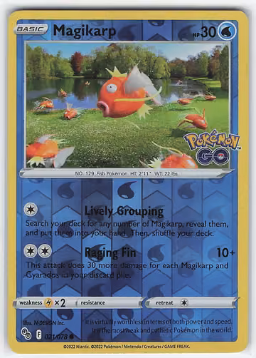 Magikarp — Pokémon GO · #21 · Englisch, Vorderseite