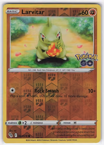 Larvitar — Pokémon GO · #37 · Englisch, Vorderseite