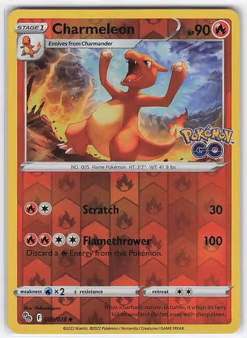 Charmeleon — Pokémon GO · #9 · Englisch, Vorderseite