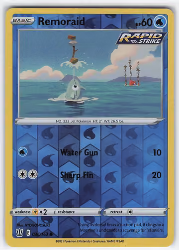 Remoraid — Battle Styles · #36 · Englisch, Vorderseite