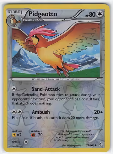Pidgeotto — Flashfire · #76 · Englisch, Vorderseite