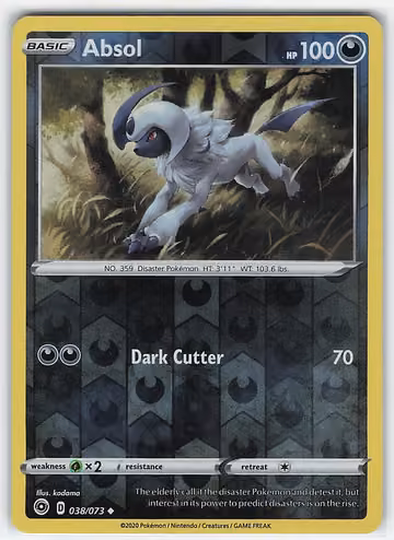 Absol — Champion's Path · #38 · Englisch, Vorderseite