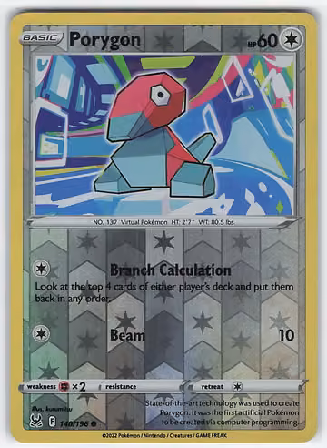Porygon — Lost Origin · #140 · Englisch, Vorderseite