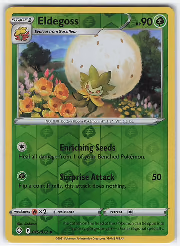 Eldegoss — Shining Fates · #15 · Englisch, Vorderseite