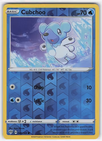 Cubchoo — Darkness Ablaze · #48 · Englisch, Vorderseite