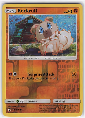 Rockruff — Forbidden Light · #75 · Englisch, Vorderseite