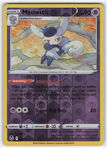 Meowstic — Silver Tempest · #82 · Englisch, Vorderseite