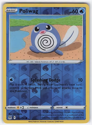 Poliwag — Lost Origin · #30 · Englisch, Vorderseite