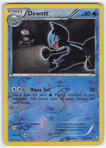 Dewott — Legendary Treasures · #38 · Englisch, Vorderseite