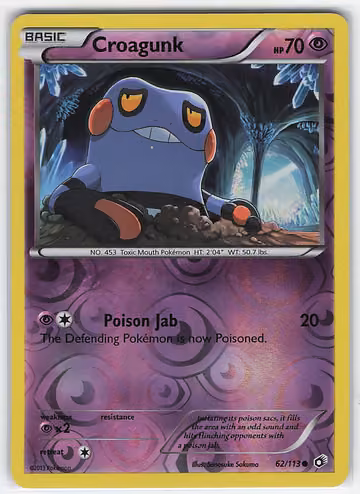 Croagunk — Legendary Treasures · #62 · Englisch, Vorderseite